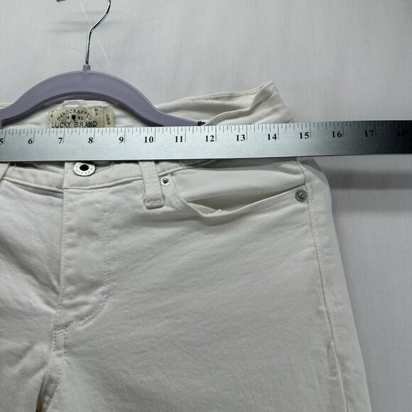 Lucky Brand Handcrafted Sweet Straight Jeans 4/27 Mid-Rise Stretch Denim White - Picture 7 of 13